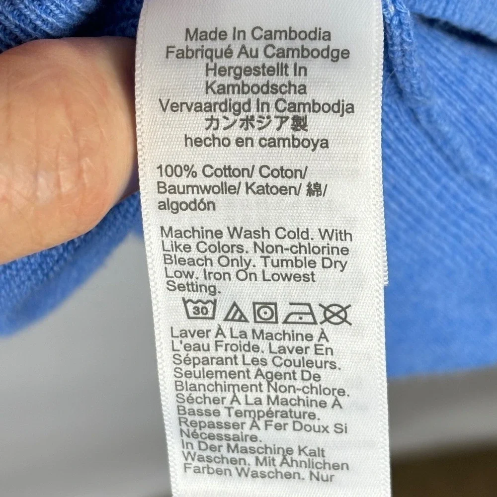 J. Crew Men's Large Sky Blue‎ 100% Cotton Crew neck Pullover Sweater Long sleeve